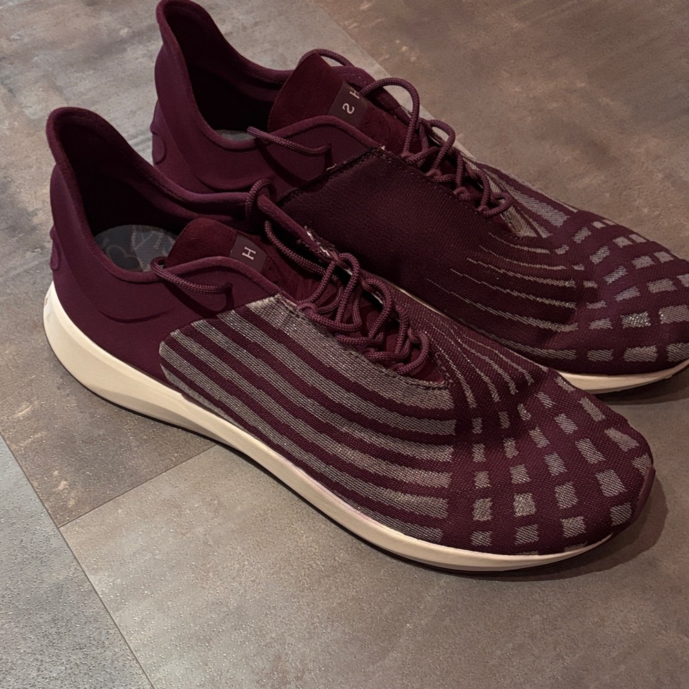 Saysh Women's Burgundy Striped Athletic Shoes size 11